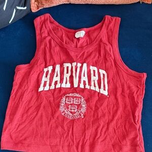 Harvard Women's Red Tank Top Cropped Campus Tee